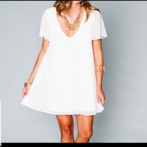 SMYM White Flutter Sleeve Dress